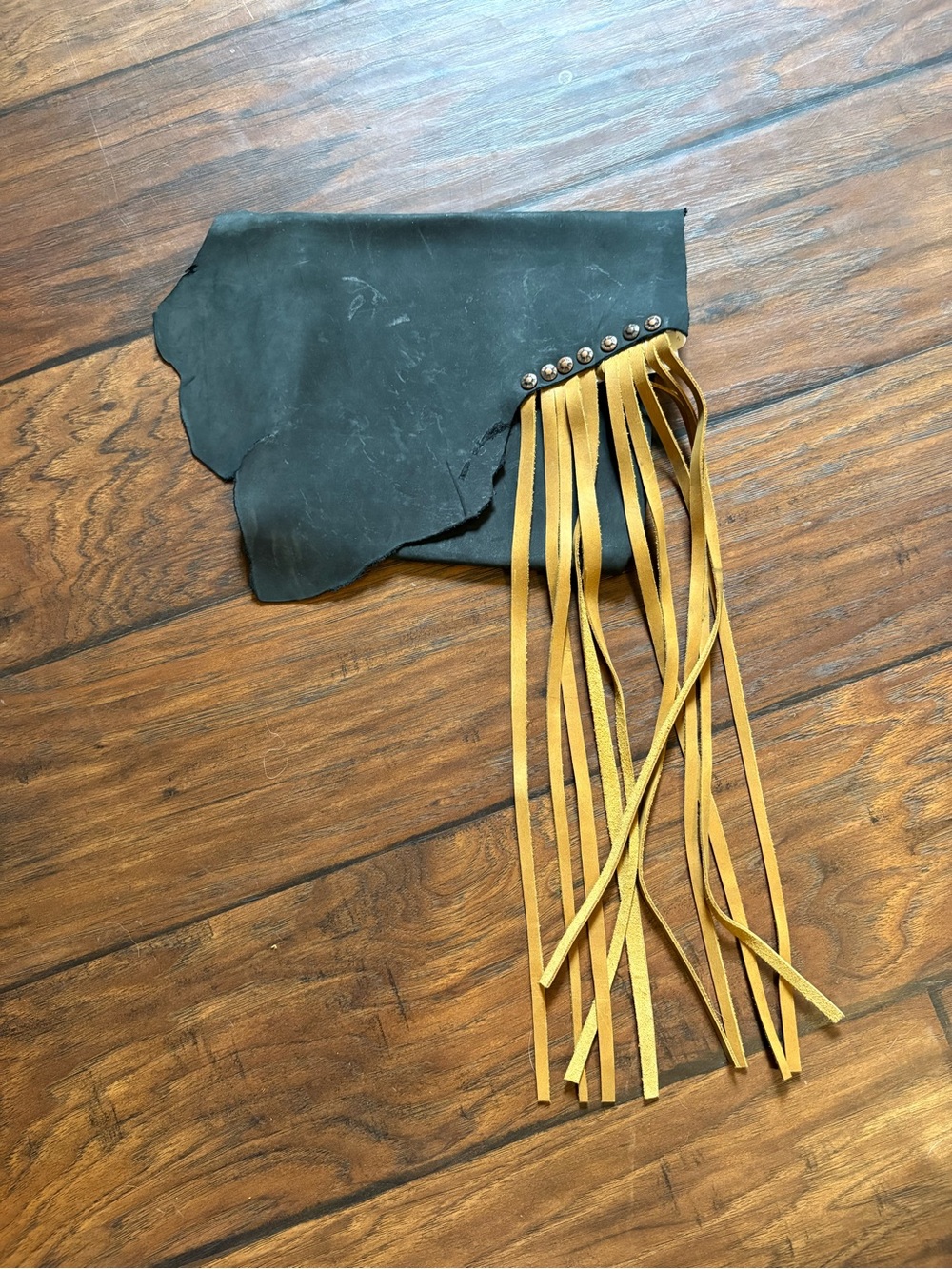 Fringe Wristlet Clutch in Black and Mustard - Unbranded